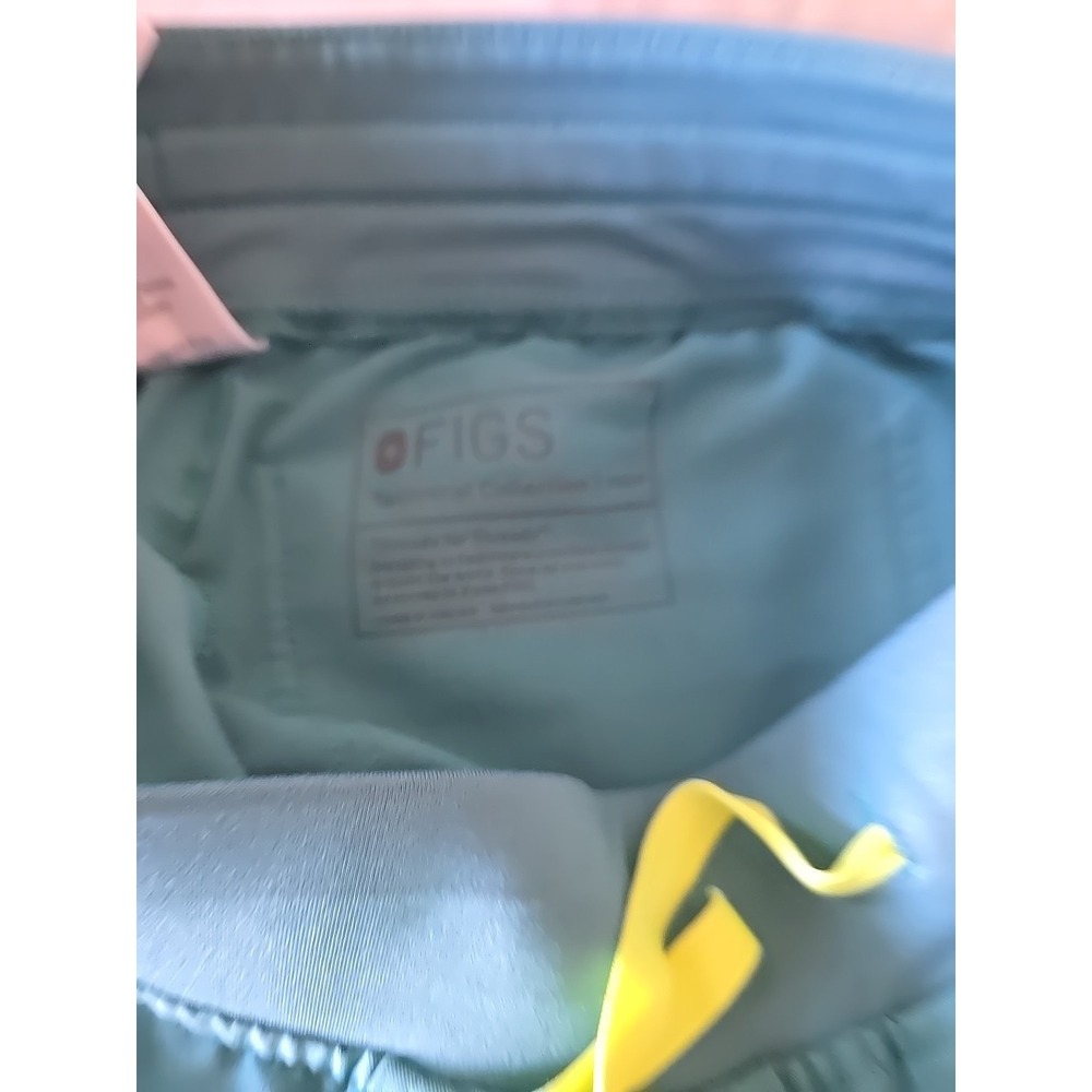 FIGS Zamora Jogger Scrub Pants Teal Green Neon Yellow Drawstring Womens XXS/P - Picture 5 of 5